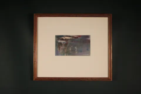 Sherry H. Holmes, Frostline, original signed landscape watercolor presented in its existing frame.